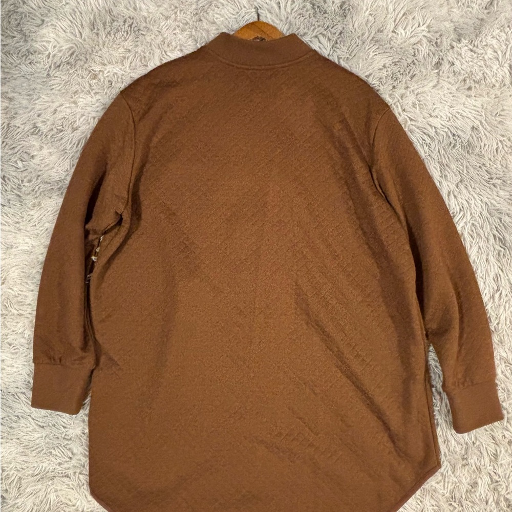Joe Fresh Brown Quilted Long Sleeve Shacket - Picture 6 of 7